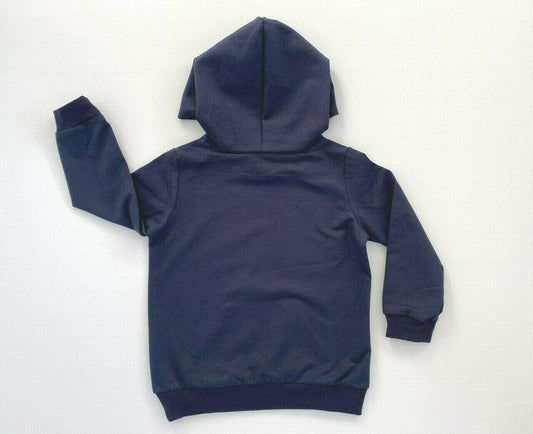 Boys' Dark Blue Dinosaur Roar Hooded Long Sleeve Hoodie - MARIGOLD