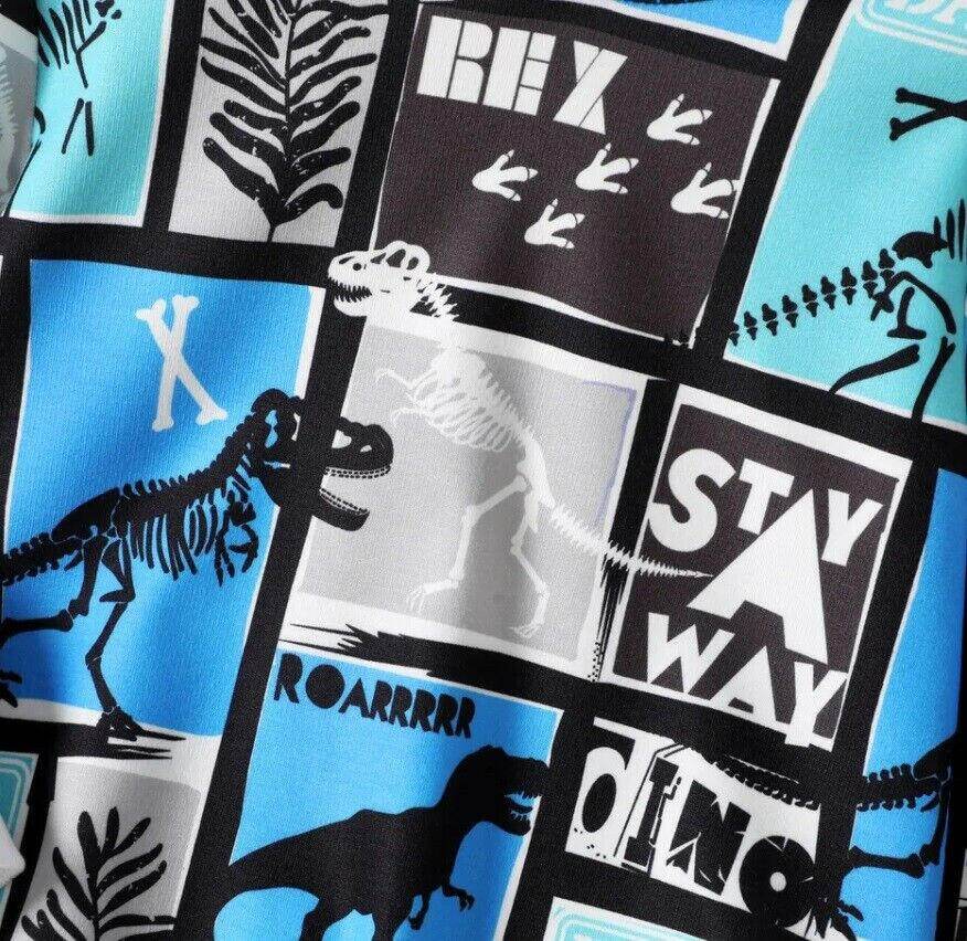 boys top dinosaur rex blue black boys hoodie top - MARIGOLD