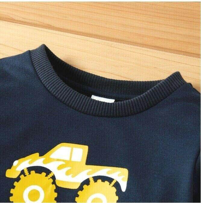 size 4-5 years new boys dark blue monster trucks long sleeve top -1 left! - MARIGOLD