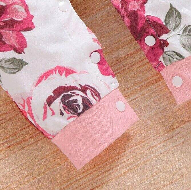 size 3-6 months / 9-12 months girls jumpsuit new pink rose ruffle jumpsuit - MARIGOLD