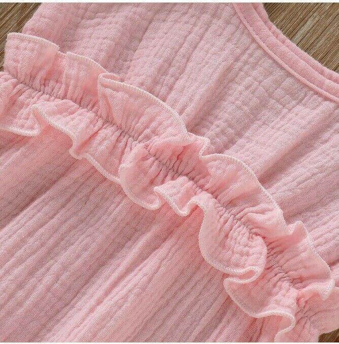 size 3-6m to 12-18 months new baby girls jumpsuit pink 100% cotton jumpsuit - MARIGOLD