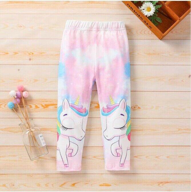 girls leggings size 18-24m/2y/3y/4y/5y new rainbow unicorn magic cloud leggings - MARIGOLD