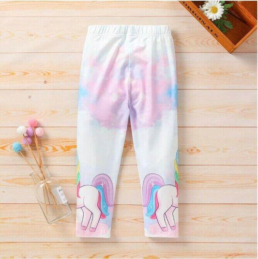 girls leggings size 18-24m/2y/3y/4y/5y new rainbow unicorn magic cloud leggings - MARIGOLD