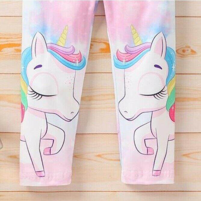 girls leggings size 18-24m/2y/3y/4y/5y new rainbow unicorn magic cloud leggings - MARIGOLD