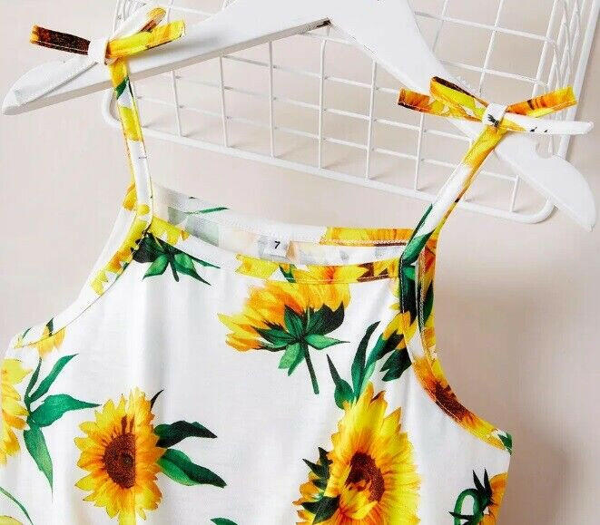 size 5y/6y/7y/8 years new girls playsuit romper yellow sunflower playsuit romper - MARIGOLD