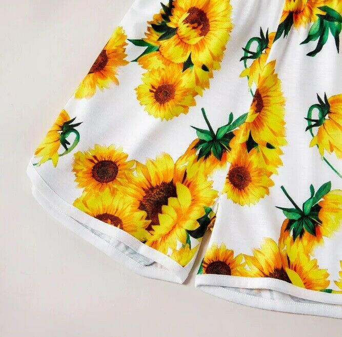 size 5y/6y/7y/8 years new girls playsuit romper yellow sunflower playsuit romper - MARIGOLD