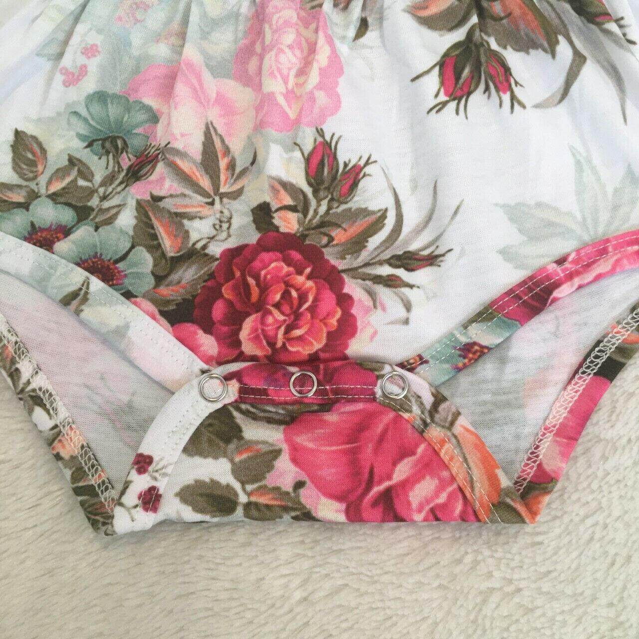 baby girls romper new size 0-3 months red floral Ruffle sleeve baby girls romper - MARIGOLD