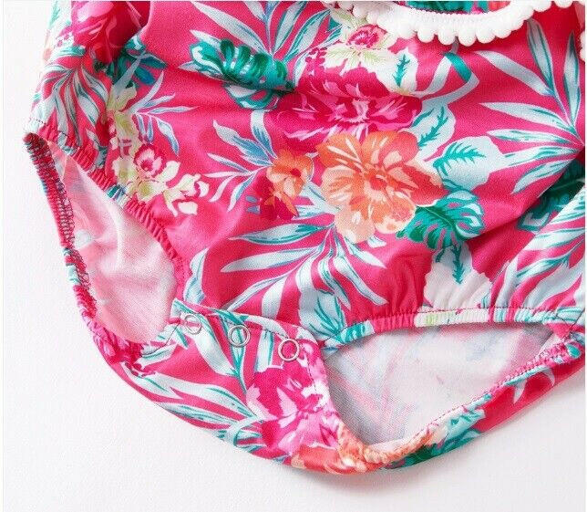 NEW Size 12-18 months Baby Bodysuit Pink Tropical Flower Bodysuit &HeadbandSet - MARIGOLD