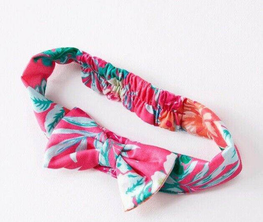 NEW Size 9-12 months Baby Romper Pink Tropical Flower Bodysuit &Headband Set - MARIGOLD