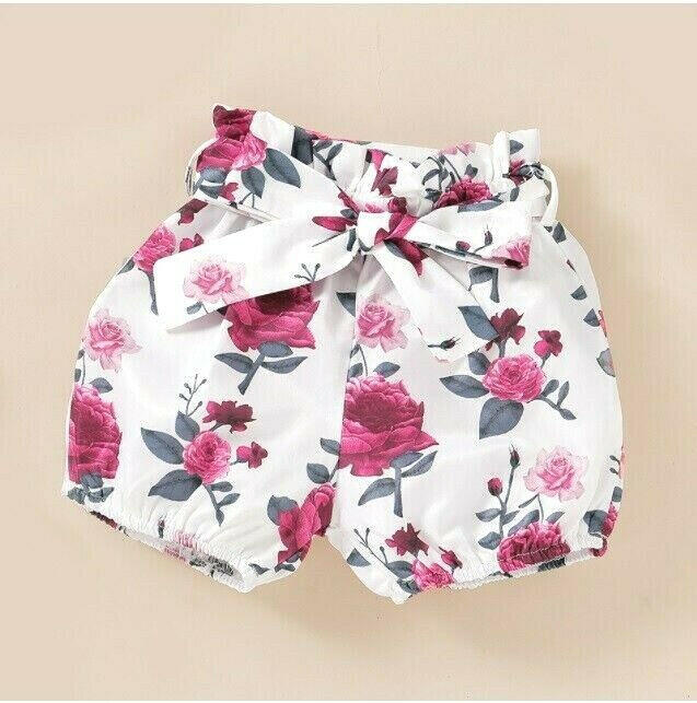 Baby girls outfit burgundy red rose top shorts and headband set - MARIGOLD