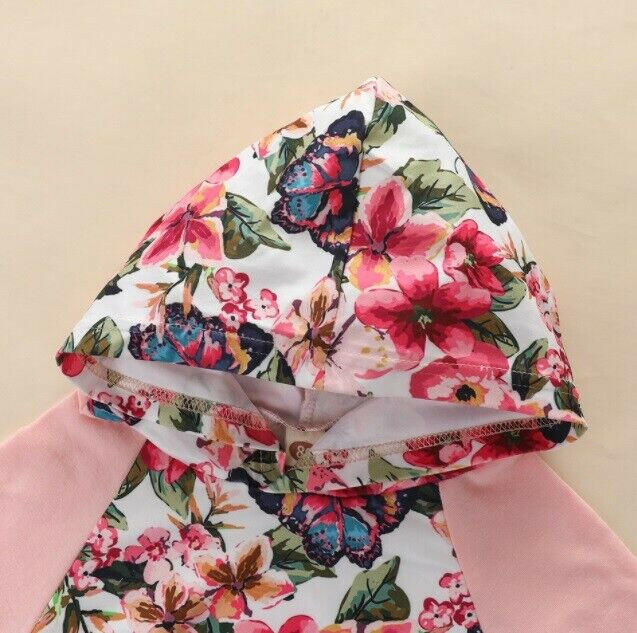Pretty Pink Floral Butterfly Hoodie & Pant Set - Size 18-24 Months - MARIGOLD