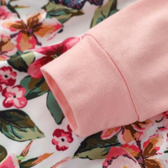 Pretty Pink Floral Butterfly Hoodie & Pant Set - Size 18-24 Months - MARIGOLD