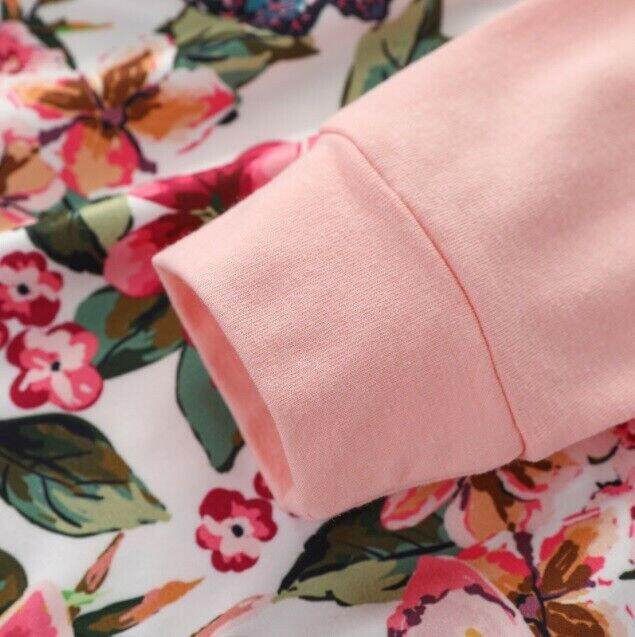 Pretty Pink Floral Butterfly Hoodie & Pant Set - Size 18-24 Months - MARIGOLD