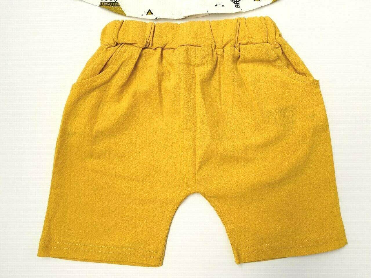 Boys Teepee Tent Cactus Print Shirt and Shorts Set - MARIGOLD