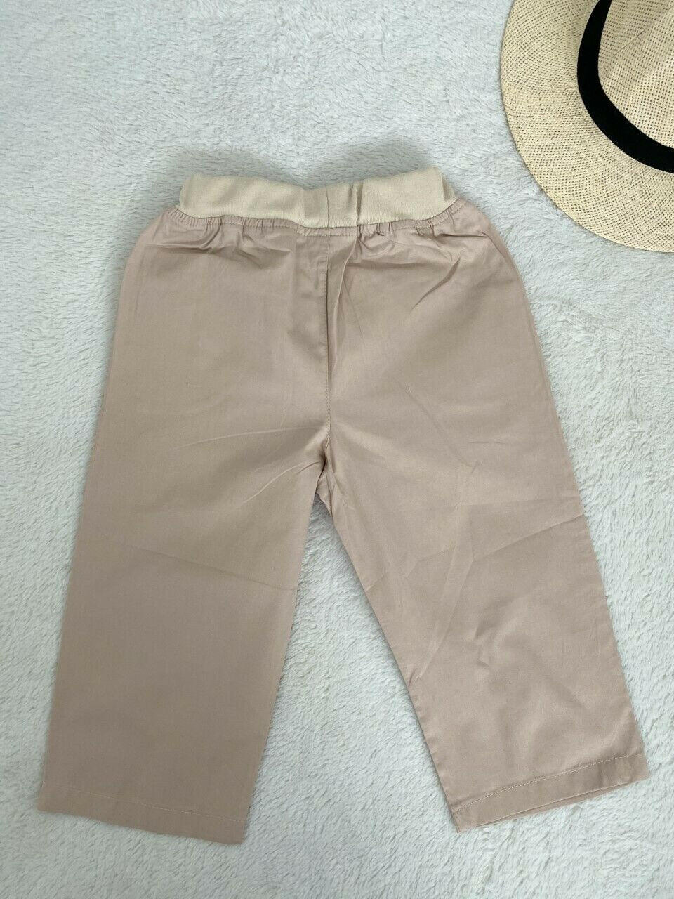 Toddler Boys' Size 2 Years Cocoa Check Shirt and Beige Pants Outfit - MARIGOLD