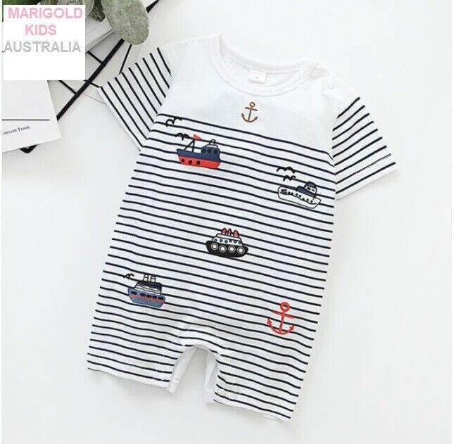 size 6-9m / 9-12 months new baby boys romper ship & anchor romper-select size - MARIGOLD