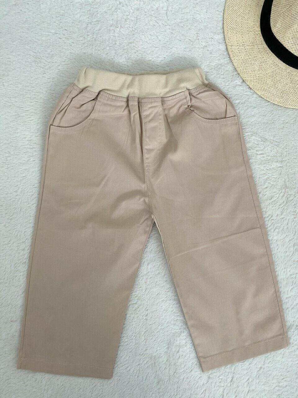 NEW Size 12 months Size 1 Toddler Boys Cute Brown Check Shirt & Beige Pants Set - MARIGOLD