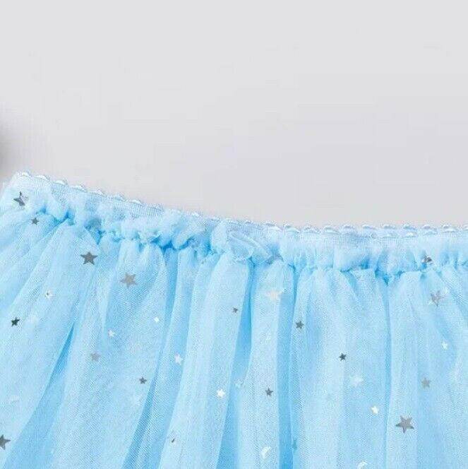 Girls Unicorn Skirt Blue Unicorn Silver Star and Moon Sprinkle Tulle Skirt - MARIGOLD