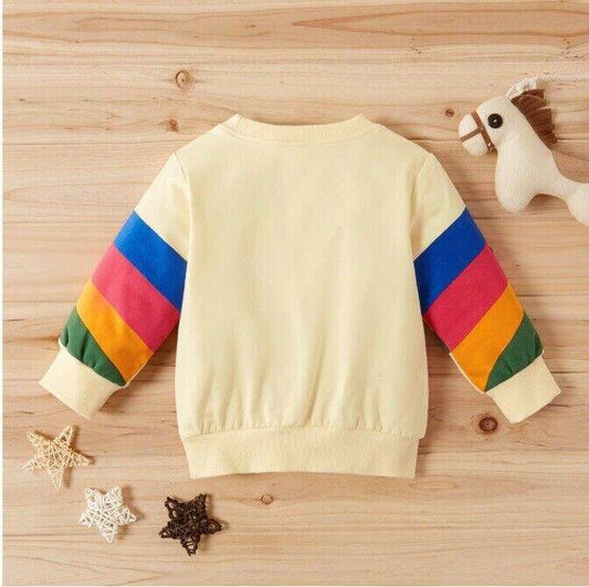 size 18-24 months new girls top rainbow sun yellow girls long sleeve top-1 left - MARIGOLD