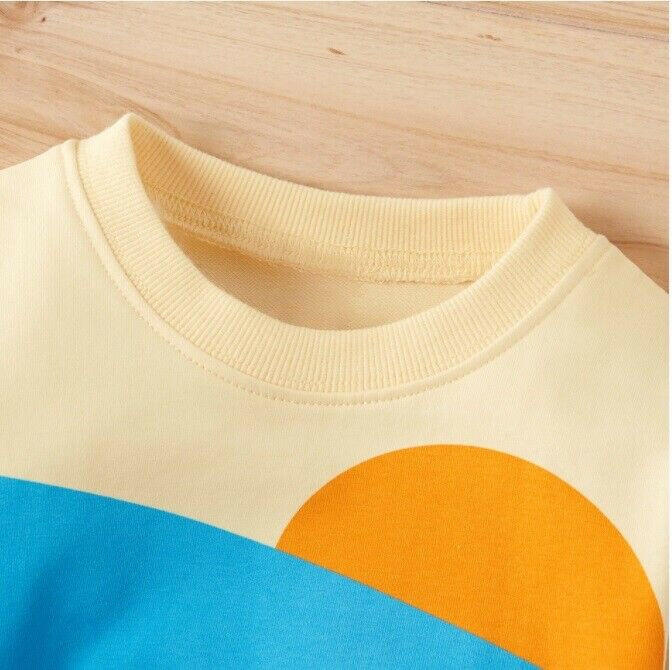 size 18-24 months new girls top rainbow sun yellow girls long sleeve top-1 left - MARIGOLD