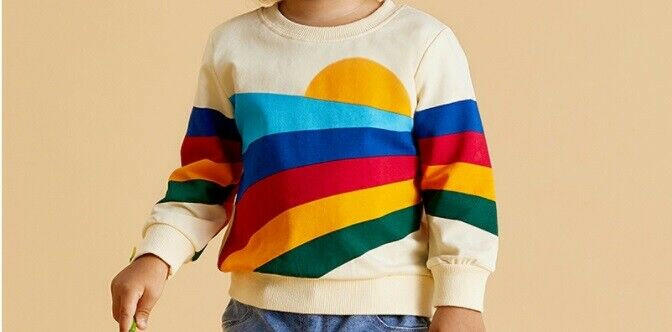 size 18-24 months new girls top rainbow sun yellow girls long sleeve top-1 left - MARIGOLD