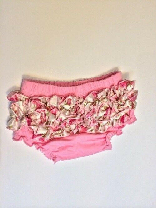 size 1 Year toddler girls top & bloomers pink floral ruffle top & bloomers - MARIGOLD