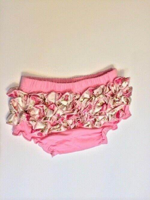 size 1 Year toddler girls top & bloomers pink floral ruffle top & bloomers - MARIGOLD