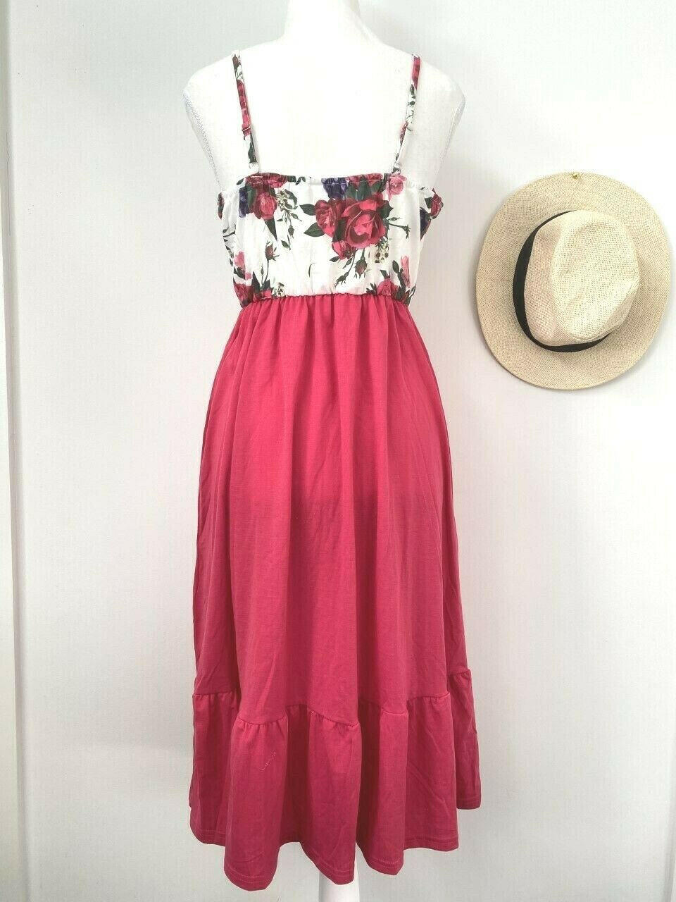 size 12 AUS new womens dress hot pink floral tank womens dress - MARIGOLD