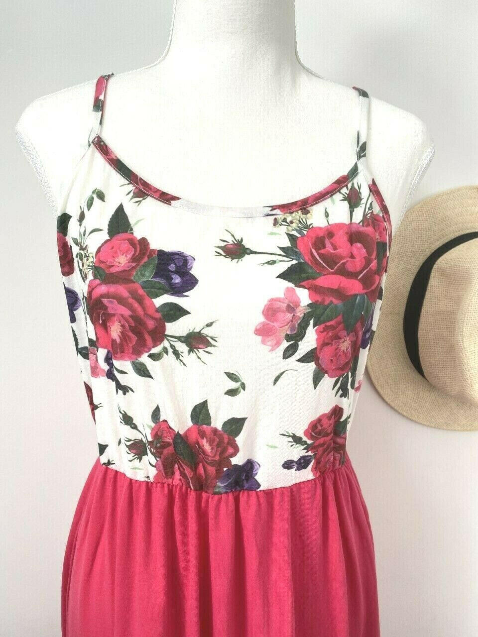 size 12 AUS new womens dress hot pink floral tank womens dress - MARIGOLD
