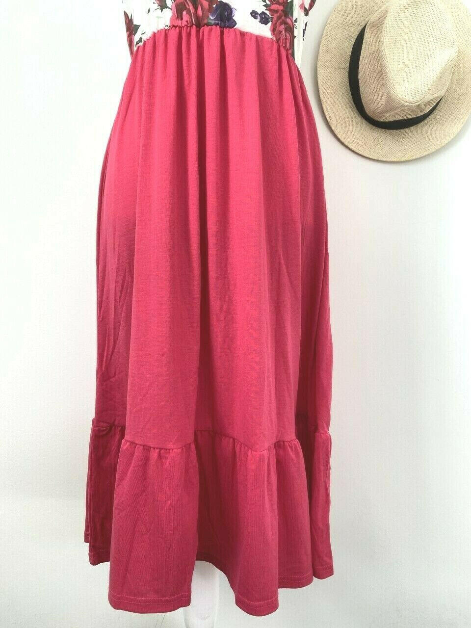 size 12 AUS new womens dress hot pink floral tank womens dress - MARIGOLD