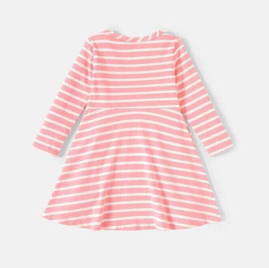 Paw patrol girls dress happy hugs pink stripe girls dress - MARIGOLD