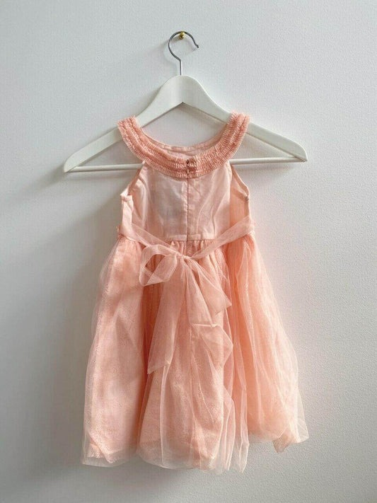 size 2 years new toddler girls dress pink cleo neck lace tulle girls dress - MARIGOLD