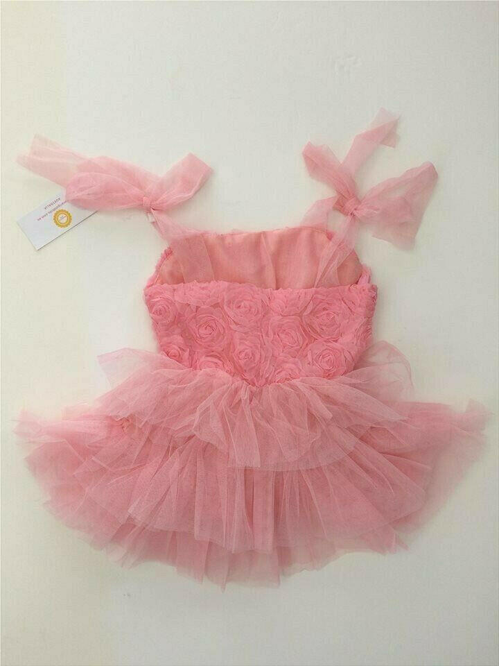 NEW Size 4 years Girls Dress Girls Party Dress Pink Rose Tulle Dress Occasion - MARIGOLD