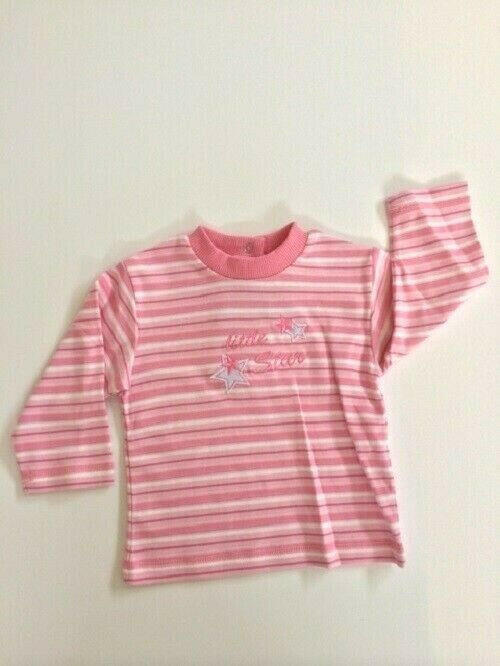 NEW Size 12 months Girls Pink Stripe 'Little Star' Long Sleeve Top - MARIGOLD