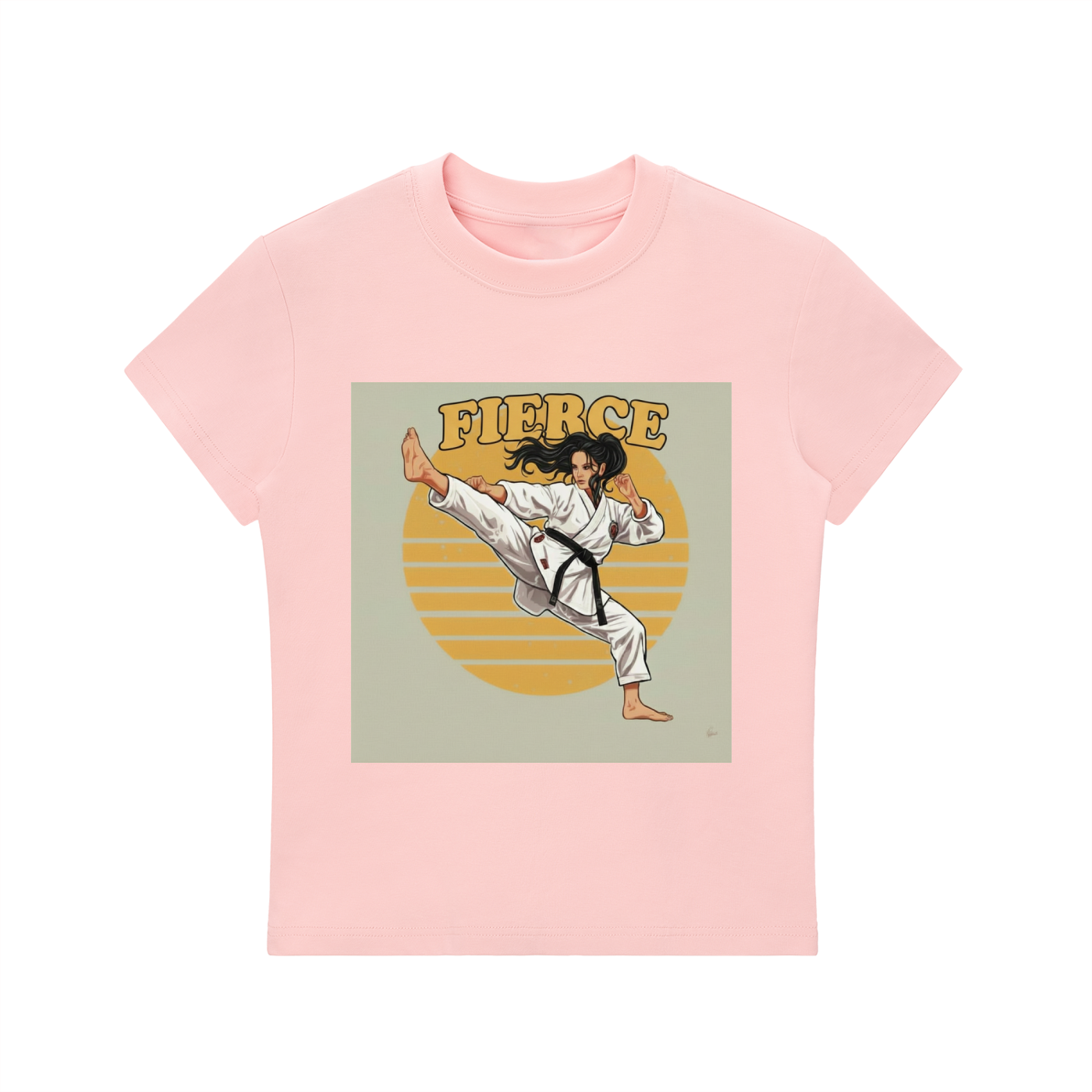 'FIERCE' Essential Bodycon Crewneck T-Shirt