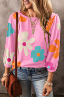 Rose Cute Flower Print Bracelet Sleeve Top