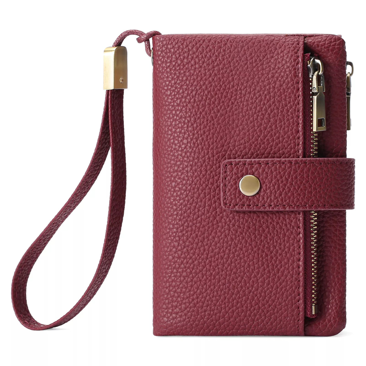 Vegan wristlet wallet from Marigold Collections Australia in a solid color, featuring a compact design with a zip closure.