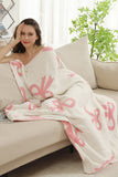 Pink Bow Printed Cozy Soft Throw Blanket