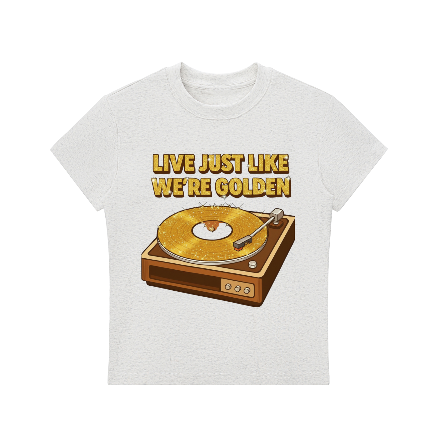 'LIVE JUST LIKE WE'RE GOLDEN' Essential Bodycon Crewneck T-Shirt