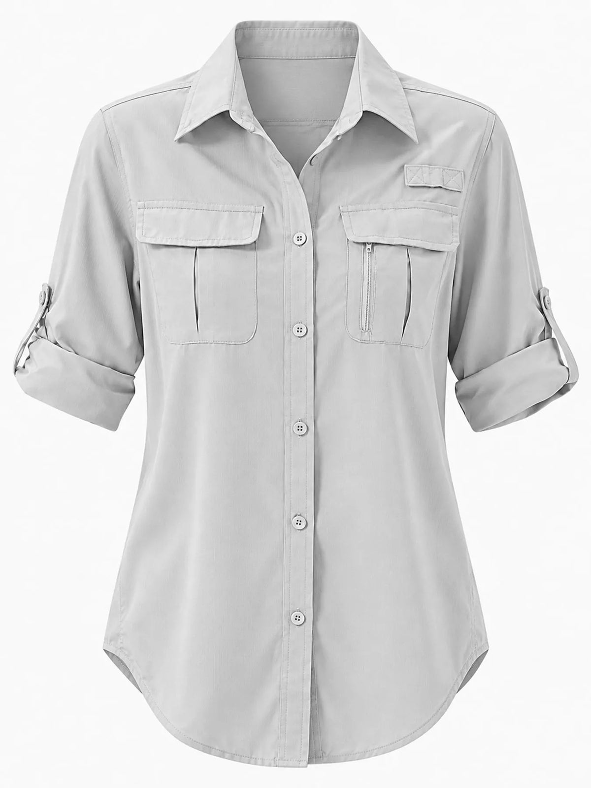 Marigold Collections Australia safari shirt with button-down front and roll-up sleeves, casual tops and blouses for outdoor wear