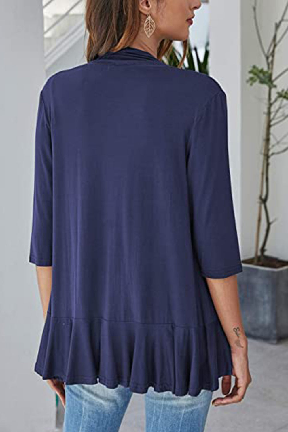 Open front half sleeve cardigan from Marigold Collections Australia, soft knit sweater with a relaxed fit and stylish design.