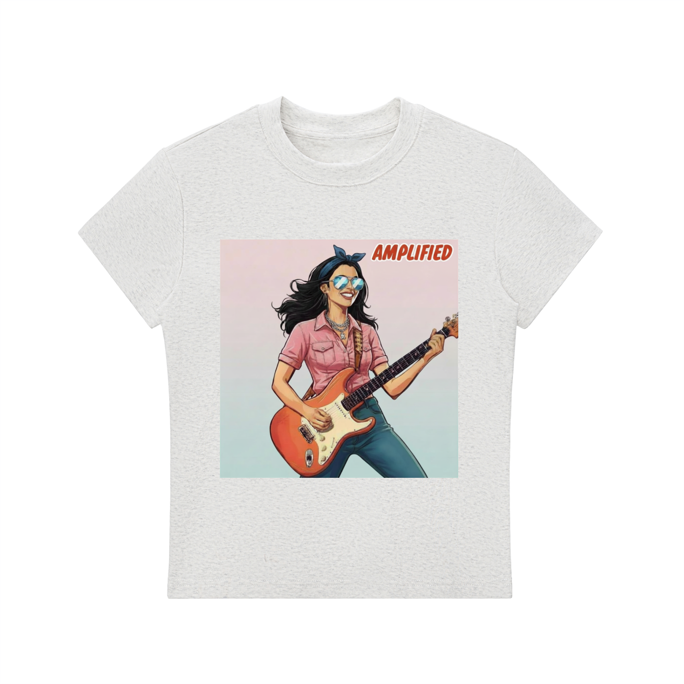 'AMPLIFIED' Essential Bodycon Crewneck T-Shirt