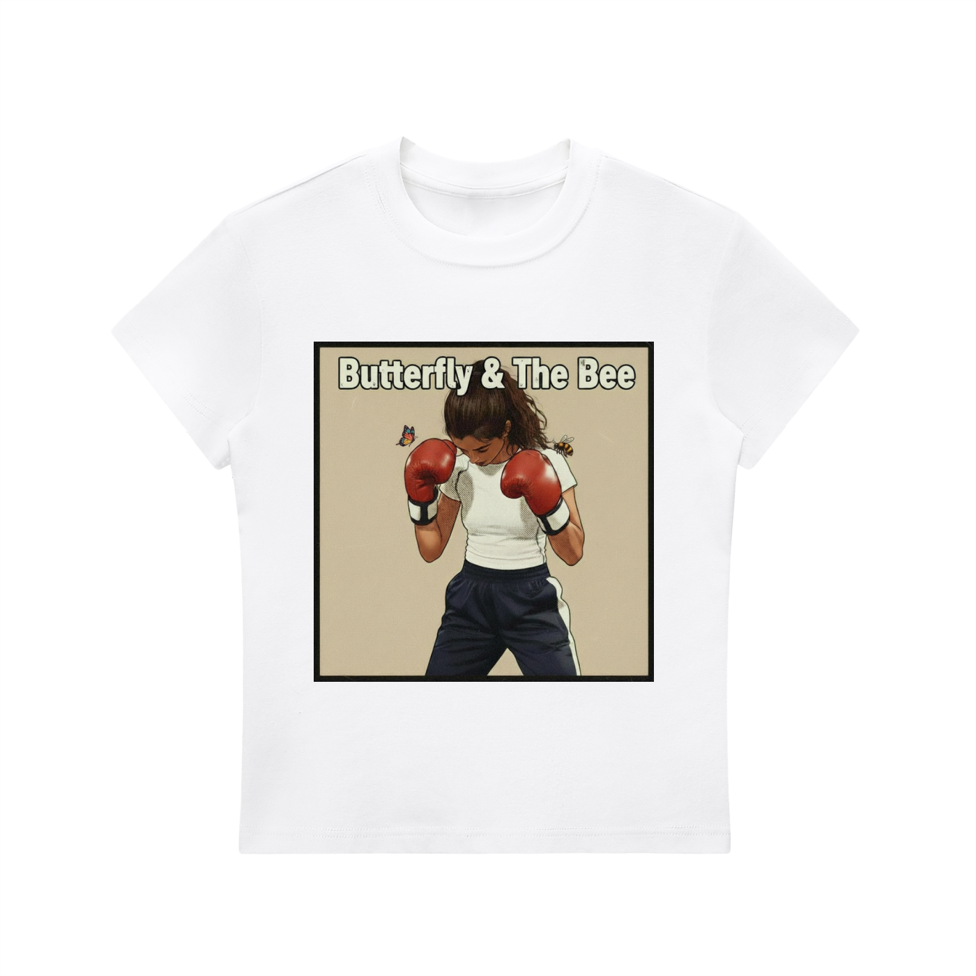 'BUTTERFLY & THE BEE' Essential Bodycon Crewneck T-Shirt
