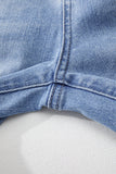 Beau Blue Mineral Wash Raw Hem High Waist Flared Jeans