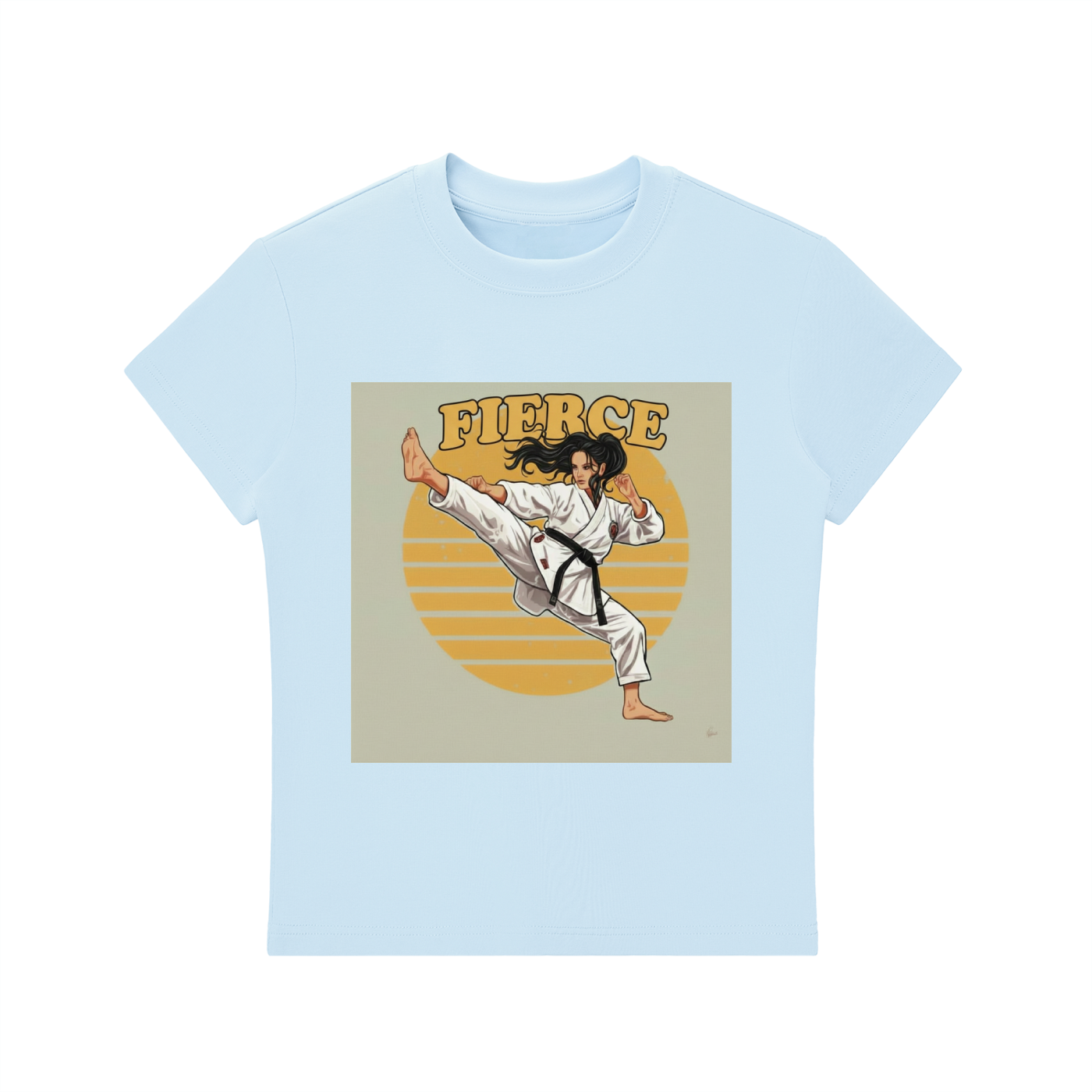 'FIERCE' Essential Bodycon Crewneck T-Shirt