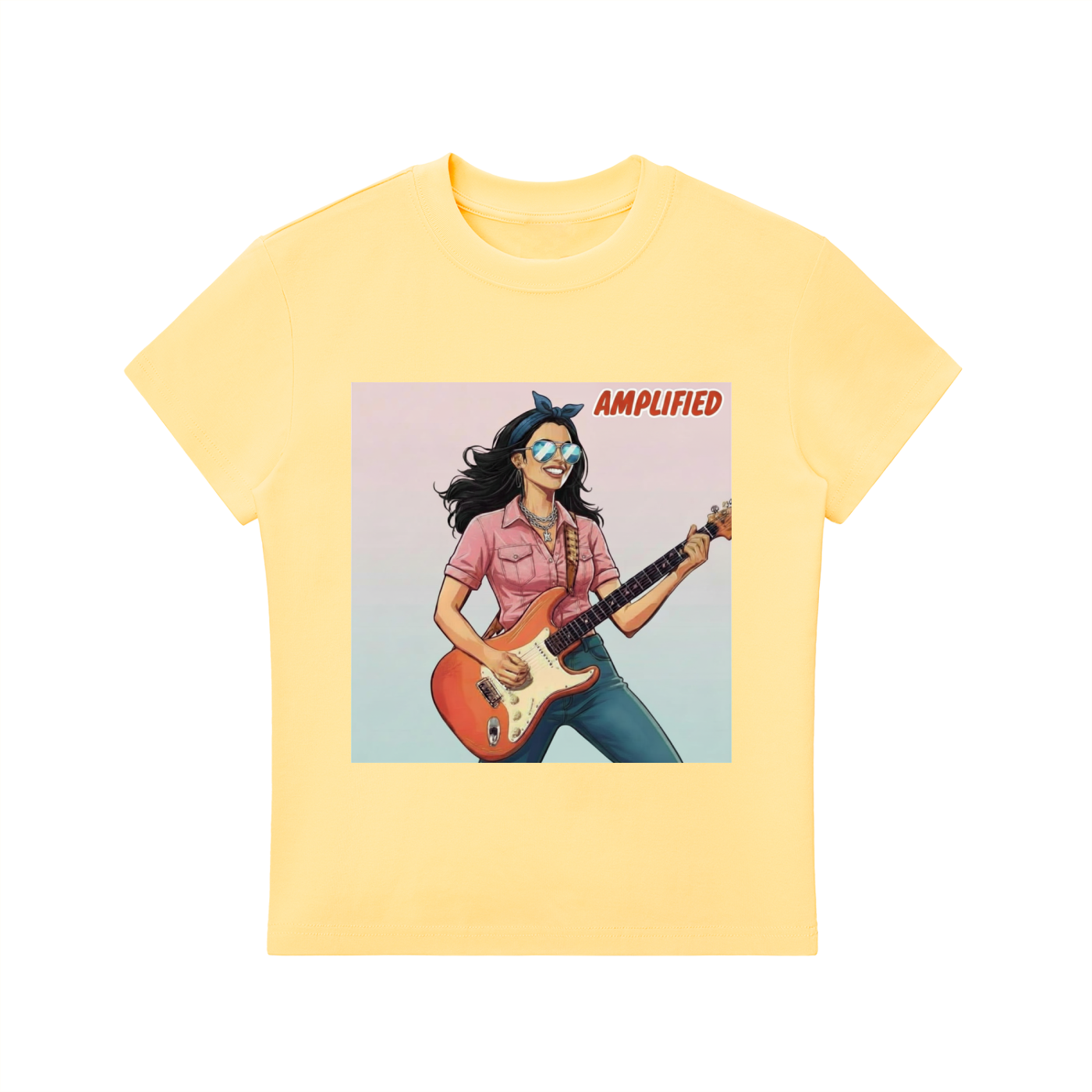 'AMPLIFIED' Essential Bodycon Crewneck T-Shirt