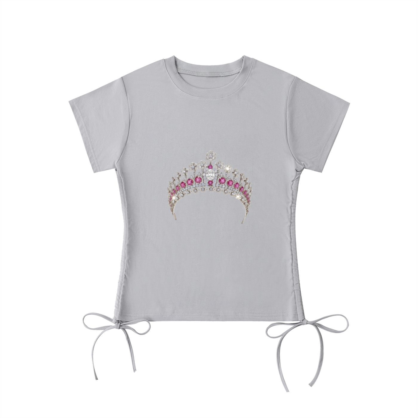 Tiara Print Drawstring T-Shirt