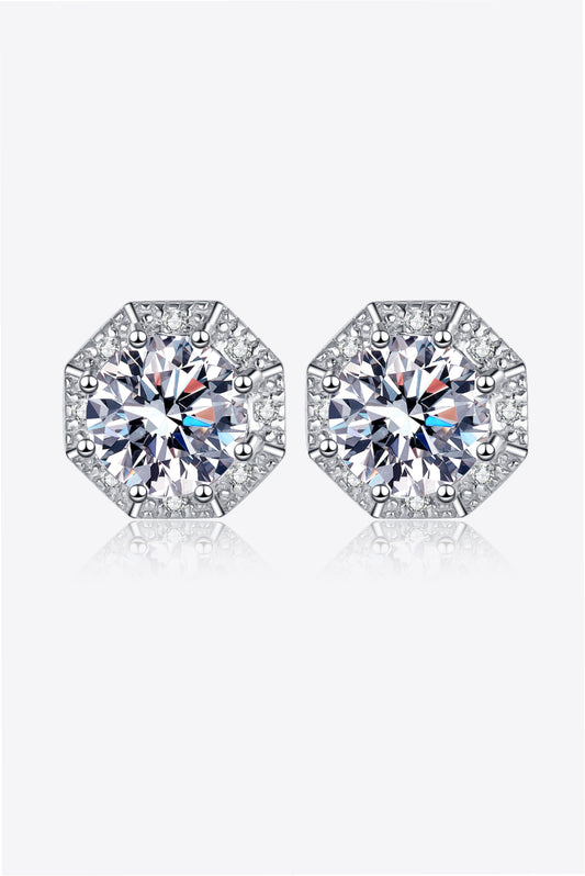 2 Carat Moissanite Stud Earrings Sterling Silver | Diamond Alternative