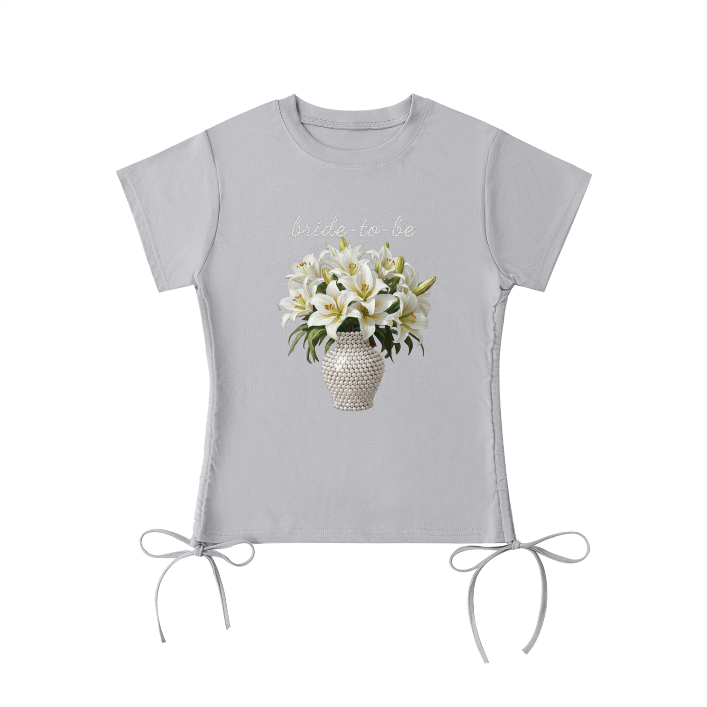 'bride-to-be' pearl & lilies Drawstring T-Shirt - MARIGOLD COLLECTIONS AUSTRALIA