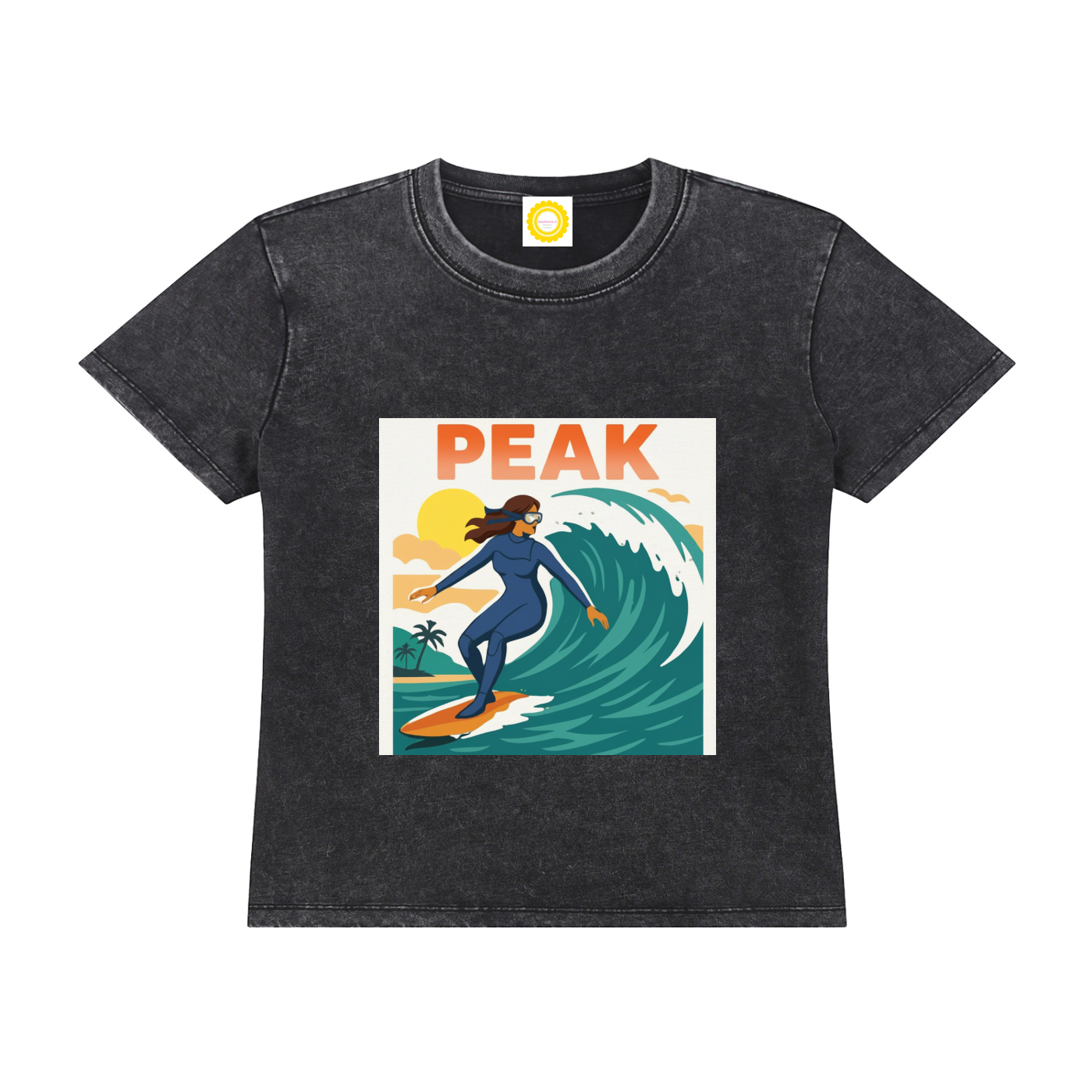 'PEAK' Vintage Wash Drop Shoulder T-shirt - MARIGOLD COLLECTIONS AUSTRALIA